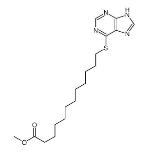 methyl 12-(7H-purin-6-ylsulfanyl)dodecanoate结构式
