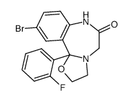 (+)-10-bromo-11b-(o-fluorophenyl)-2,3,7,11b-tetrahydro-oxazolo<3,2-d><1,4>benzodiazepin-6(5H)-one Structure