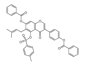 4',7-bis(benzoyloxy)-6-(3-methyl-2-butenyl)-5-tosyloxyisoflavone Structure