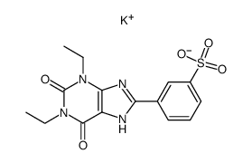 3-(1,3-diethyl-2,3,6,7-tetrahydro- 2,6-dioxo-1H-purin-8-yl)benzenesulfonic acid potassium salt Structure