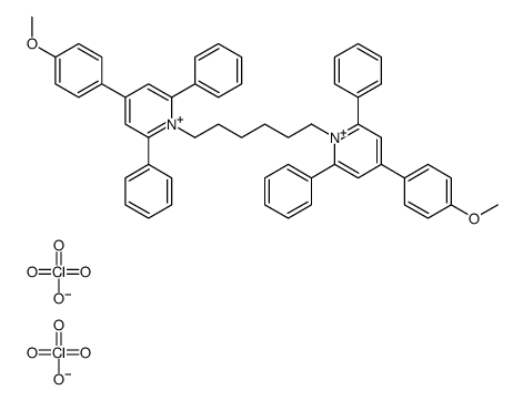 4-(4-methoxyphenyl)-1-[6-[4-(4-methoxyphenyl)-2,6-diphenylpyridin-1-ium-1-yl]hexyl]-2,6-diphenylpyridin-1-ium,diperchlorate Structure