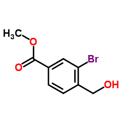 3-溴-4-(羟甲基)苯甲酸甲酯结构式