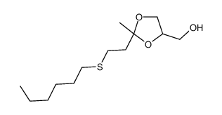 [2-(2-hexylsulfanylethyl)-2-methyl-1,3-dioxolan-4-yl]methanol结构式