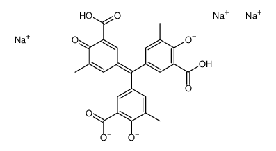 5-[(3-carboxy-4-hydroxy-5-tolyl)(3-carboxy-5-methyl-4-oxo-2,5-cyclohexadien-1-ylidene)methyl]-3-methyl-salicylic acid, sodium salt structure
