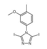 3,5-diiodo-4-(3-methoxy-4-methylphenyl)-4H-1,2,4-triazole结构式