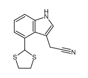 4-(1,3-dithiolan-2-yl)-3-indoleacetonitrile结构式