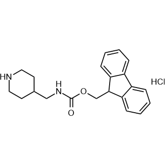 (9H-芴-9-基)甲基(哌啶-4-基甲基)氨基甲酸酯盐酸盐结构式