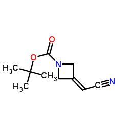 3-(氰基亚甲基)氮杂环丁烷-1-甲酸叔丁酯结构式
