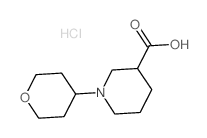 1-(tetrahydro-2H-pyran-4-yl)-3-piperidinecarboxylic acid(SALTDATA: HCl) Structure