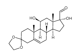 11β,17α-Dihydroxy-17β-formylandrost-5-en-3-one 3-(Ethylene acetal) Structure