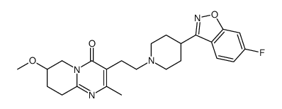 3-[2-[4-(6-Fluoro-1,2-benzisoxazol-3-yl)-1-piperidinyl]ethyl]-6,7,8,9-tetrahydro-7-methoxy-2-methyl-4H-pyrido[1,2-a]pyrimidin-4-one结构式