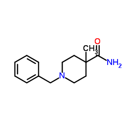 1-Benzyl-4-methyl-4-piperidinecarboxamide结构式