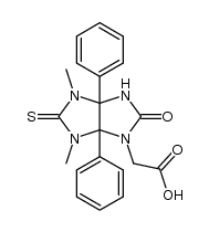 (4,6-dimethyl-2-oxo-3a,6a-diphenyl-5-thioxooctahydroimidazo[4,5-d]imidazol-1-yl)acetic acid结构式