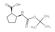 顺式-2-((叔丁氧羰基)氨基)环戊烷甲酸结构式
