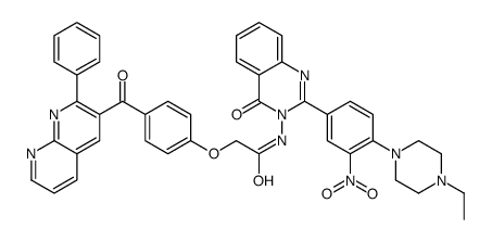 N-[2-[4-(4-ethylpiperazin-1-yl)-3-nitrophenyl]-4-oxoquinazolin-3-yl]-2-[4-(2-phenyl-1,8-naphthyridine-3-carbonyl)phenoxy]acetamide结构式