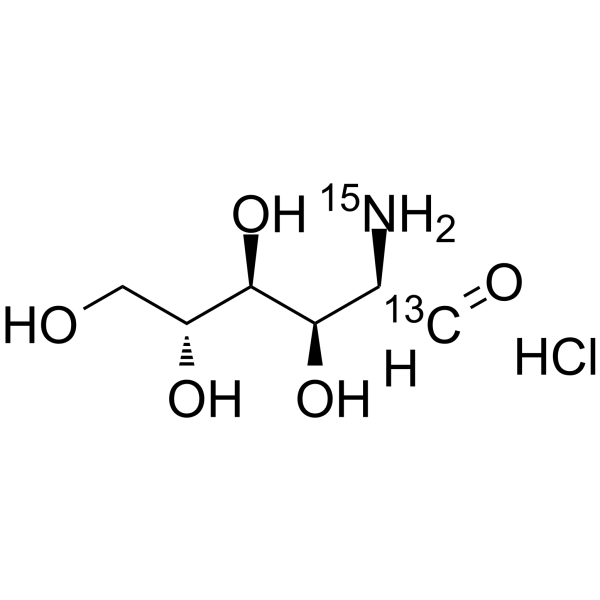 D-1-13C氨基葡萄糖盐酸盐结构式