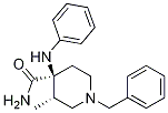 顺-3-甲基-4-(苯基氨基)-1-(苯基甲基)-4-哌啶甲酰胺结构式
