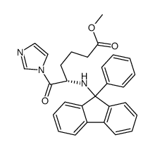 methyl (S)-6-(1H-imidazol-1-yl)-6-oxo-5-((9-phenyl-9H-fluoren-9-yl)amino)hexanoate结构式