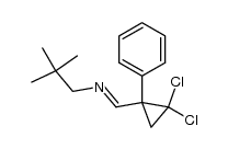 N-((2,2-dichloro-1-phenylcyclopropyl)methylene)-2,2-dimethylpropan-1-amine结构式