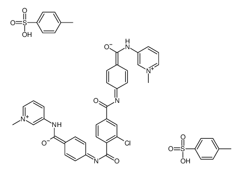 2-chloro-1-N,4-N-bis[4-[(1-methylpyridin-1-ium-3-yl)carbamoyl]phenyl]benzene-1,4-dicarboxamide,4-methylbenzenesulfonate Structure