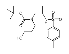 (S)-3-{N-(叔丁氧羰基)-N-[2-(N-甲苯磺酰基)氨基丙基]氨基-1-丙醇结构式