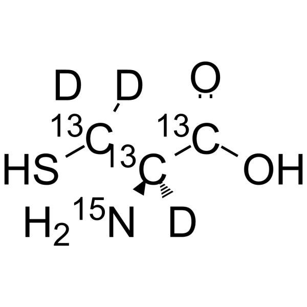 L-异亮氨酸 13C3,d3,15N结构式