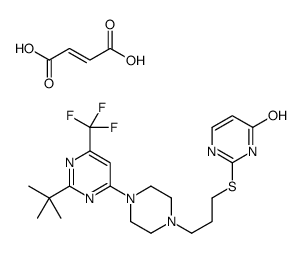 (E)-but-2-enedioic acid,2-[3-[4-[2-tert-butyl-6-(trifluoromethyl)pyrimidin-4-yl]piperazin-1-yl]propylsulfanyl]-1H-pyrimidin-6-one结构式