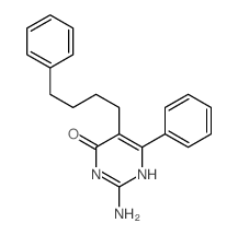 2-amino-6-phenyl-5-(4-phenylbutyl)-1H-pyrimidin-4-one结构式