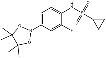 N-(2-fluoro-4-(4,4,5,5-tetramethyl-1,3,2-dioxaborolan-2-yl)phenyl)cyclopropanesulfonamide Structure
