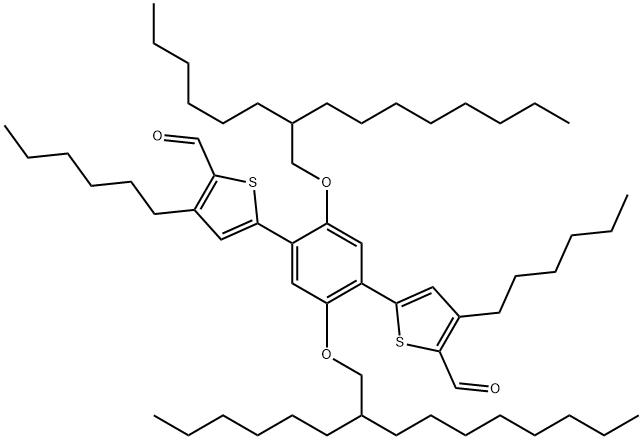 5,5'-(2,5-bis((2-hexyldecyl)oxy)-1,4-phenylene)bis(3-hexylthiophene-2-carbaldehyde) Structure
