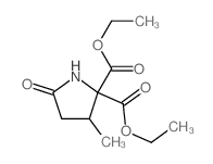2,2-Pyrrolidinedicarboxylicacid, 3-methyl-5-oxo-, 2,2-diethyl ester结构式