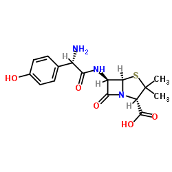 (2S,5R,6R)-6-((S)-2-氨基-2-(4-羟基苯基)乙酰氨基)-3,3-二甲基-7-氧代-4-硫杂-1-氮杂双环[3.2.0 ]庚烷-2-羧酸 (阿莫西林杂质)结构式