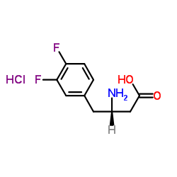 (S)-3-氨基-4-(3,4-二氟苯基)丁酸结构式
