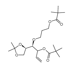 (2R,3S,4RS)-1,2-O-isopropylidene-4-pivaloyloxy-3-(3-pivaloyloxypropoxy)-5-hexene-1,2-diol结构式