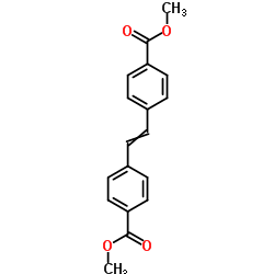 二甲基-(E)-均二苯代乙烯-4,4-乙二酸酯结构式
