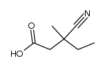 (+)-3-Cyano-3-ethyl-3-methyl-propionic acid结构式