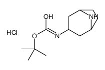 (1R,3R,5S)-8-氮杂双环[3.2.1]-3-辛基氨基甲酸叔丁酯盐酸盐结构式