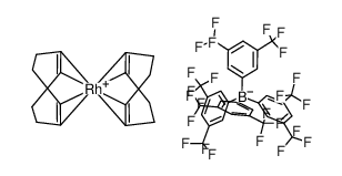 双(环辛二烯)铑(Ⅰ)(四-[3,5-双(三氟甲基)苯基]硼酸盐)结构式