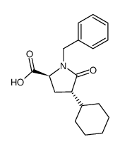 (2S,4S)-1-benzyl-4-cyclohexyl-5-oxopyrrolidine-2-carboxylic acid Structure