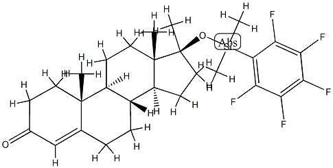 17β-[[Dimethyl(pentafluorophenyl)silyl]oxy]-17-methylandrost-4-en-3-one Structure