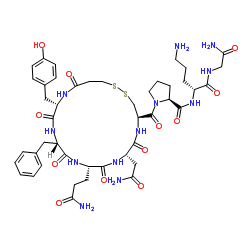 (Deamino-Cys1,D-Orn8)-Vasopressin Structure