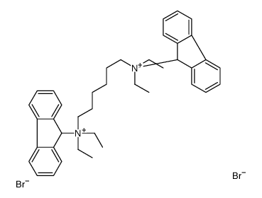 6-[diethyl(9H-fluoren-9-yl)azaniumyl]hexyl-diethyl-(9H-fluoren-9-yl)azanium,dibromide Structure