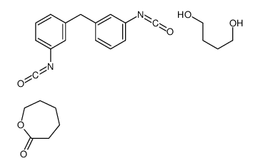 Ε-己内酯与1,4-丁二醇和1,1’-亚甲基双[异氰酸根合苯]的聚合物结构式