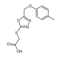 2-[[5-[(4-methylphenoxy)methyl]-1,3,4-oxadiazol-2-yl]sulfanyl]acetic acid Structure