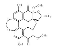 Cyclopenta[6,7]furo[2',3':5,6]perylo[1,12-def][1,3]- dioxepin-8,14(8aH,12H)-dione,10,11-dihydro- 1,7-dihydroxy-8a,13-dimethoxy-10-methyl-,(8aS,10R,11aS)-结构式