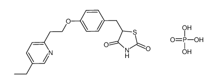 5-[[4-[2-(5-ethyl-2-pyridinyl)ethoxy]phenyl]methyl]-2,4-thiazolidinedione phosphoric acid salt Structure