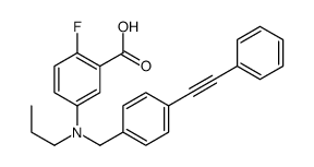 2-fluoro-5-[[4-(2-phenylethynyl)phenyl]methyl-propylamino]benzoic acid Structure