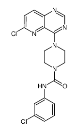4-[(N-3-chlorophenylcarbamoyl)piperazin-1-yl]-6-chloropyrido[3,2-d]pyrimidine Structure