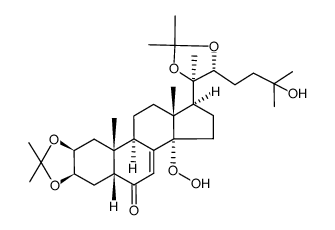2β,3β:20,22-bis[(dimethylmethylene)dioxy]-25-hydroxy-(20R,22R)-14α-hydroperoxy-5β-cholest-7-en-6-one Structure