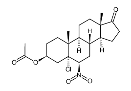 3β-Acetoxy-5-chlor-6β-nitro-5α-androstan-17-on Structure